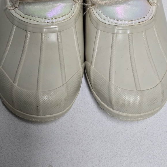 Girls Sperry lace up duck boot cream size 4 - Picture 4 of 16